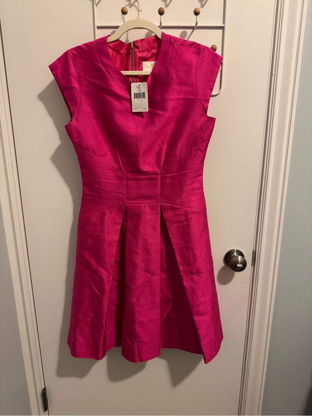 kate spade Bright Fuchsia Cap-Sleeve Fit-and-Flare Dress